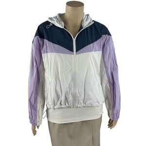 Calme by Johnny Was Elements Colorblock Hooded Windbreaker Purple Size L